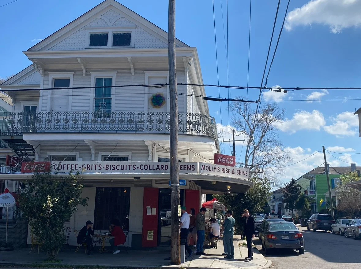 Corner café in a historic New Orleans building